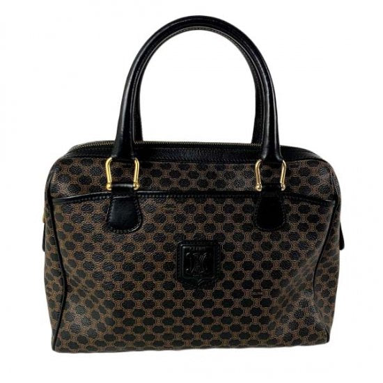CELINE セリーヌ マカダム柄 PVC/レザー ボストンバッグ