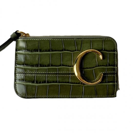Chloe クロエ クロエC クロコ型押し スモールパース コインケース