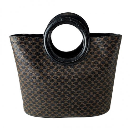 CELINE セリーヌ マカダム柄 PVC/レザー セミショルダーバッグ