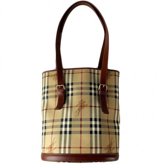 BURBERRY バーバリー PVC/レザー ノヴァチェック柄ハンドバッグ