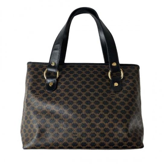 CELINE セリーヌ マカダム柄 PVC/レザー ハンドバッグ