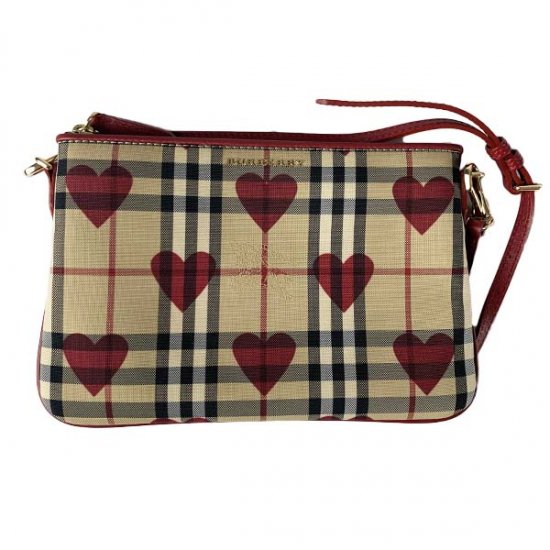 BURBERRY バーバリー ノヴァチェック×ハート柄 ショルダーバッグ