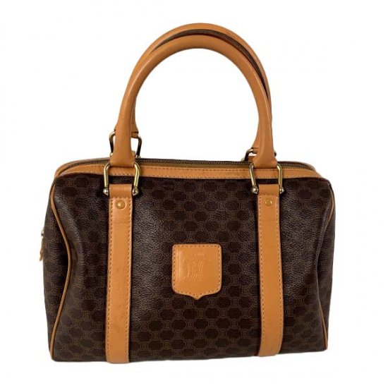 CELINE セリーヌ マカダム柄 PVC/レザー ミニボストンバッグ