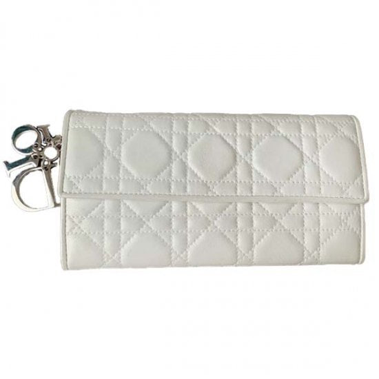 Dior ディオール レディディオール ラムスキン 二つ折り長財布