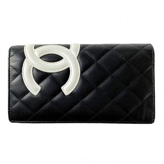 CHANEL シャネル カンボン ラムスキン 二つ折り長財布