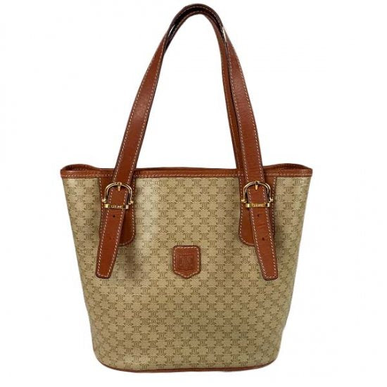 CELINE <br> セリーヌ マカダム柄 PVC/レザー トートバッグ