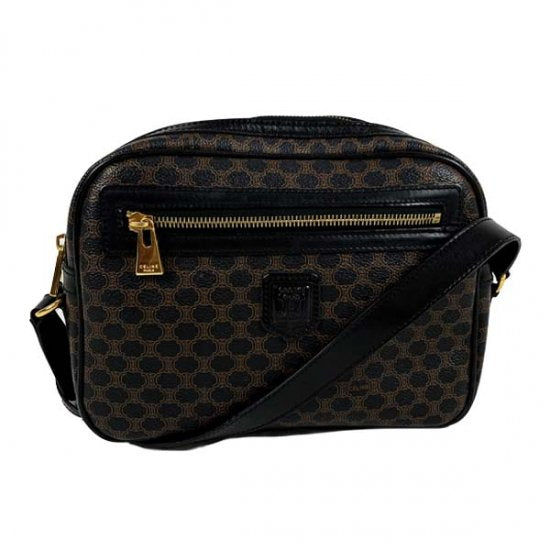 CELINE セリーヌ マカダム柄 PVC/レザー ショルダーバッグ