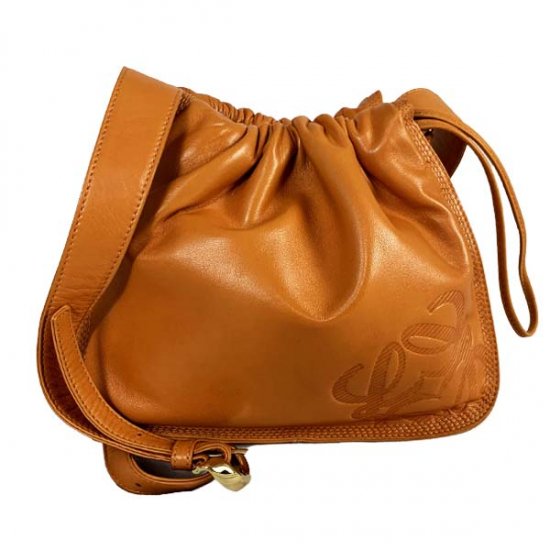 LOEWE ロエベ アナグラム レザー 巾着ショルダーバッグ