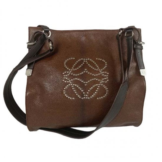 LOEWE ロエベ アナグラムスタッズ レザー ショルダーバッグ 