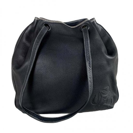 希少⭐︎LOEWE ブラック レザー アナグラム ボックス型 ショルダー 
