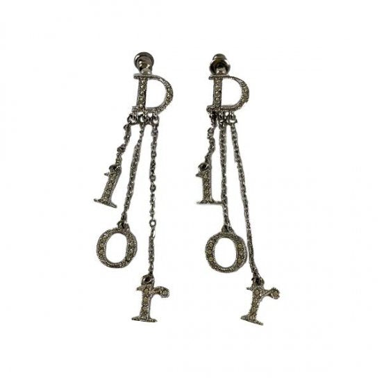 Dior ディオール ロゴ ラインストーン ピアス