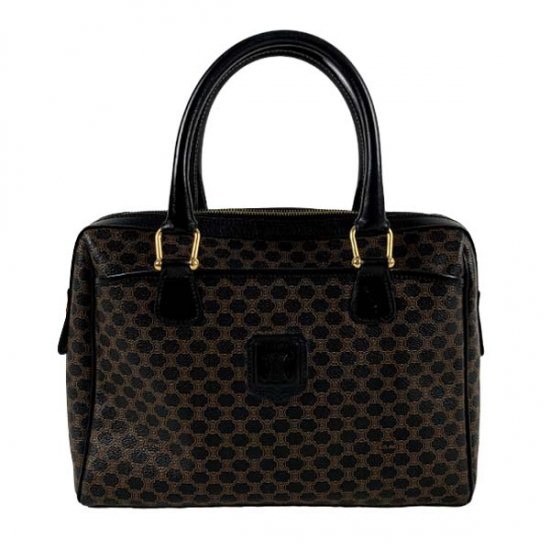 CELINE セリーヌ マカダム柄 PVC/レザー ハンドバッグ