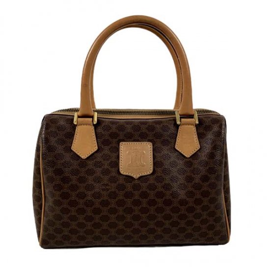 CELINE セリーヌ マカダム柄 PVC/レザー ハンドバッグ
