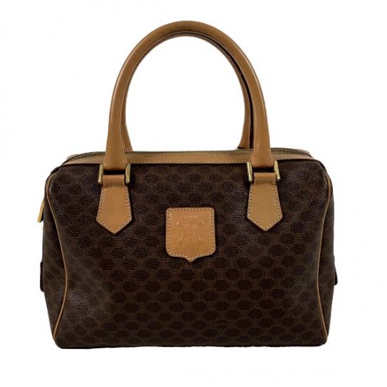 CELINE セリーヌ マカダム柄 PVC/レザー ミニボストンバッグ