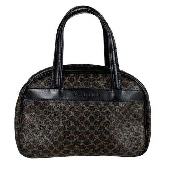 CELINE セリーヌ マカダム柄 PVC/レザー ハンドバッグ