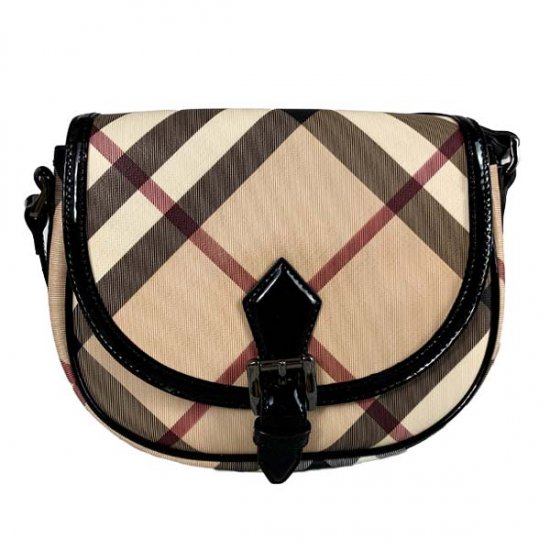 BURBERRY バーバリー プローサム ノヴァチェック柄 PVC/エナメル ショルダー バッグ