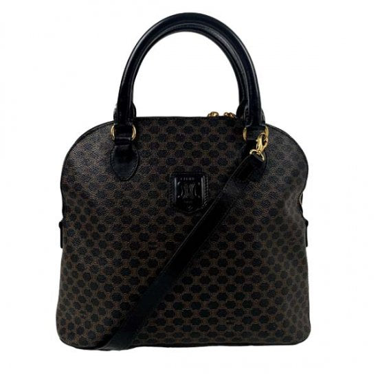 CELINE セリーヌ マカダム柄 PVC/レザー ハンドバッグ