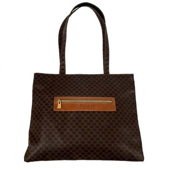CELINE セリーヌ マカダム柄 PVC/レザー トートバッグ