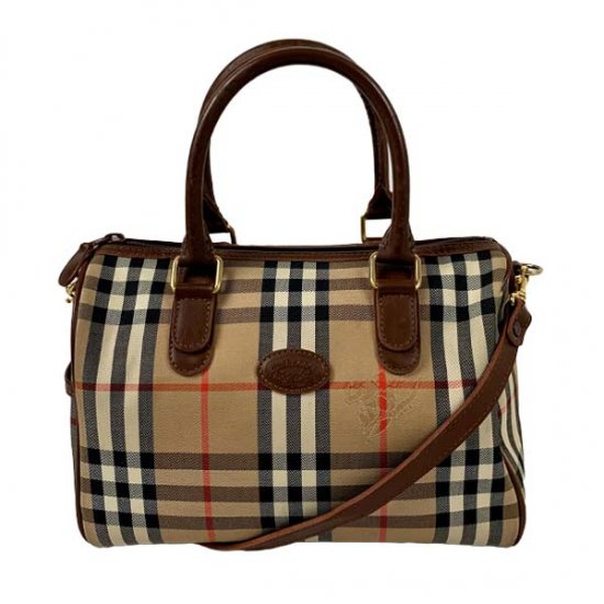 BURBERRY バーバリー チェック柄 キャンバス/レザー 2wayバッグ