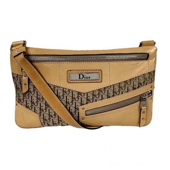 Dior ディオール トロッター キャンバス/レザー ショルダーバッグ