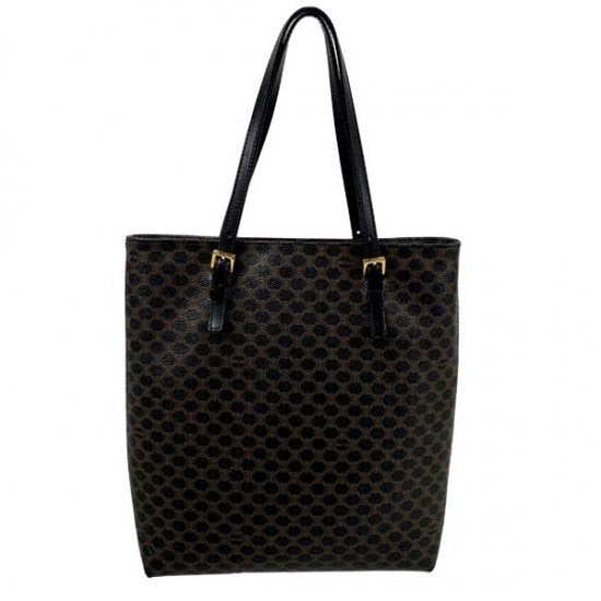 CELINE セリーヌ マカダム柄 PVC/レザー トートバッグ