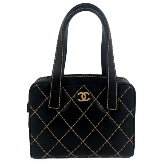 CHANEL シャネル ワイルドステッチ カーフ ココマーク ハンドバッグ