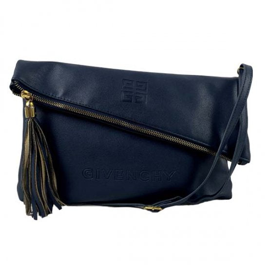 GIVENCHY ジバンシー ロゴ フリンジ レザー ショルダーバッグ
