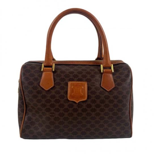CELINE セリーヌ マカダム柄 PVC/レザー ミニボストンバッグ
