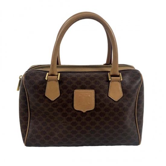 CELINE セリーヌ マカダム柄 PVC/レザー ミニボストンバッグ