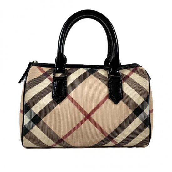 BURBERRY バーバリー PVC チェック柄 ボストンバッグ