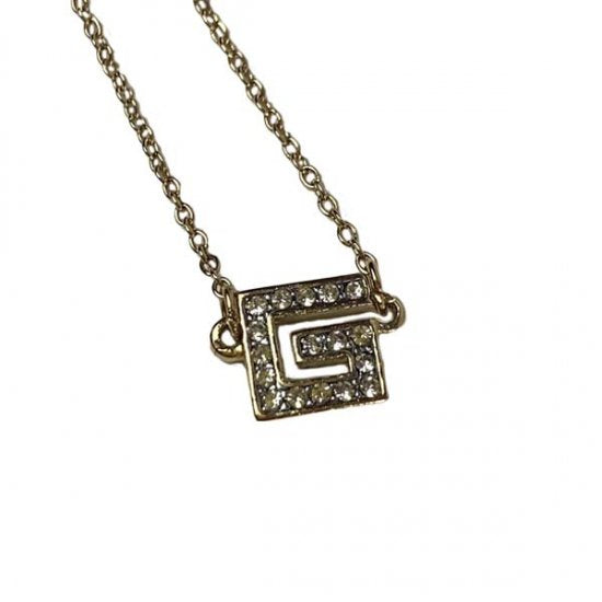 GIVENCHY ジバンシー Gロゴ ラインストーン ネックレス