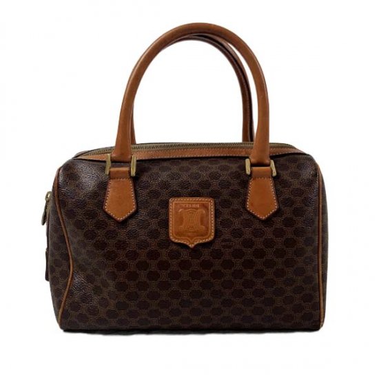 CELINE セリーヌ マカダム柄 PVC/レザー ミニボストンバッグ