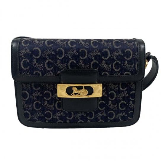 CELINE セリーヌ Cサルキー キャンバス/レザー ワンショルダーバッグ