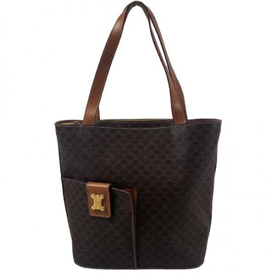 CELINE セリーヌ マカダム柄 PVC/レザー トートバッグ