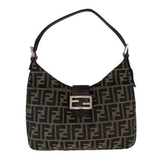 FENDI フェンディ ズッカ柄 マンマバケット キャンバス/レザーワンショルダーバッグ