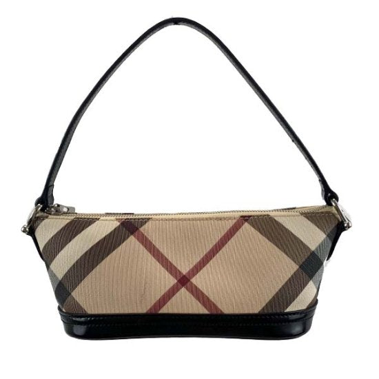 BURBERRY バーバリー チェック柄 PVC/レザー ハンドバッグ