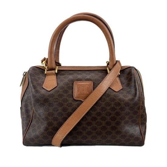 CELINE セリーヌ マカダム PVC/レザー 2wayミニボストンバッグ