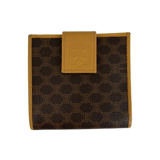 CELINE セリーヌ マカダム PVC/レザー 二つ折り財布