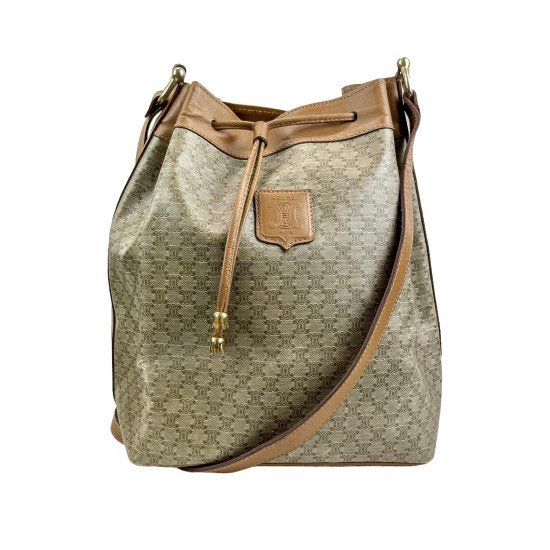 CELINE セリーヌ マカダム 巾着ショルダーバッグ 