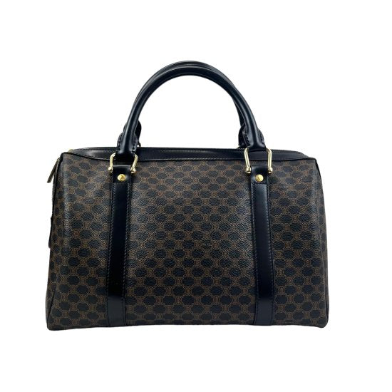 CELINE セリーヌ マカダム PVC/レザー ボストンバッグ