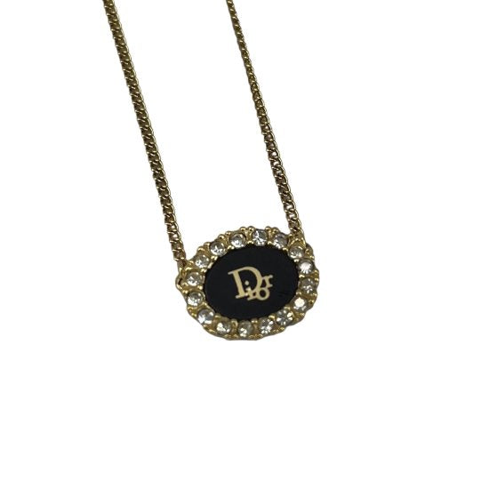 Dior ディオール ロゴ ラインストーン ラウンド ネックレス