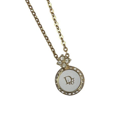 Dior ディオール ロゴ ラインストーン ラウンド ネックレス