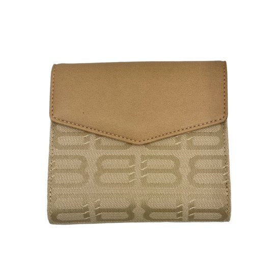 BALENCIAGA バレンシアガ BB柄 キャンバス/レザー 二つ折り財布