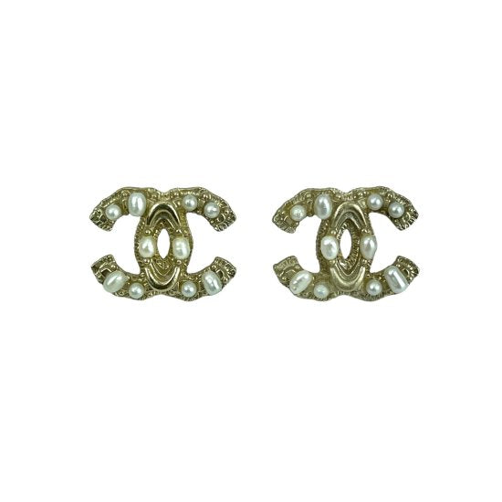 CHANEL シャネル ココマーク フェイクパール ピアス A11
