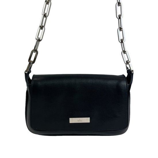 GUCCI グッチ レザー チェーンショルダーバッグ ブラック