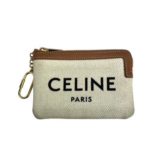 CELINE セリーヌ ロゴ キャンバス/レザー コインケース