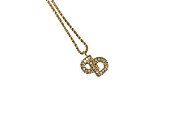 Dior CDロゴ ラインストーン ネックレス