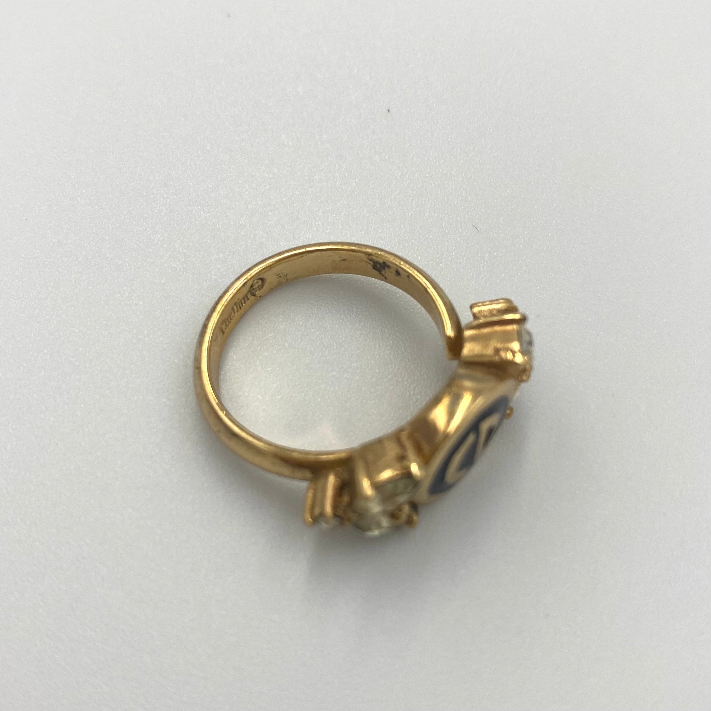 Dior CDロゴ ラインストーン リング