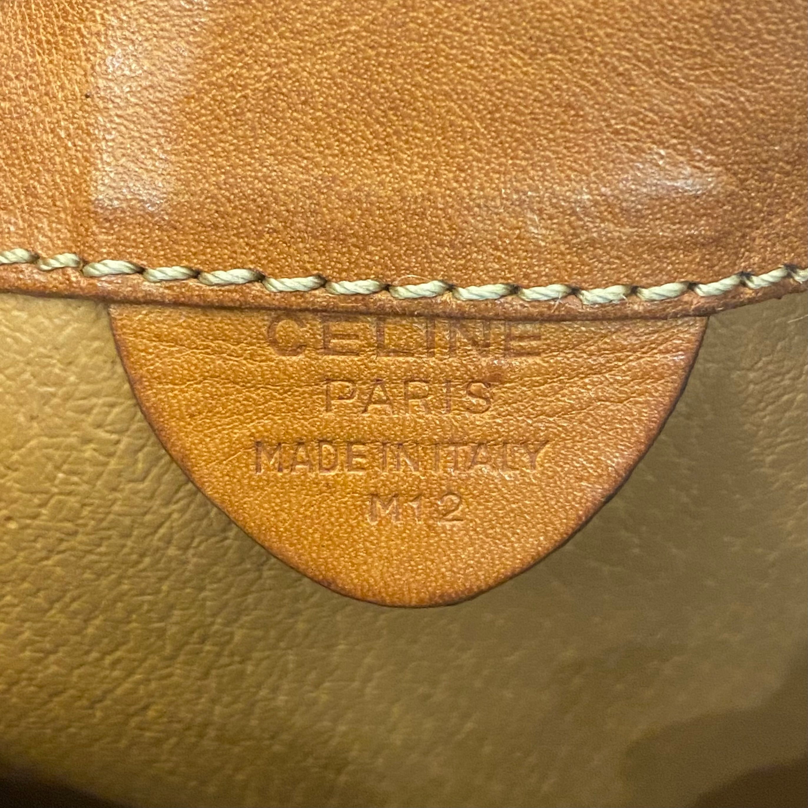 CELINE マカダム 巾着ショルダーバッグ