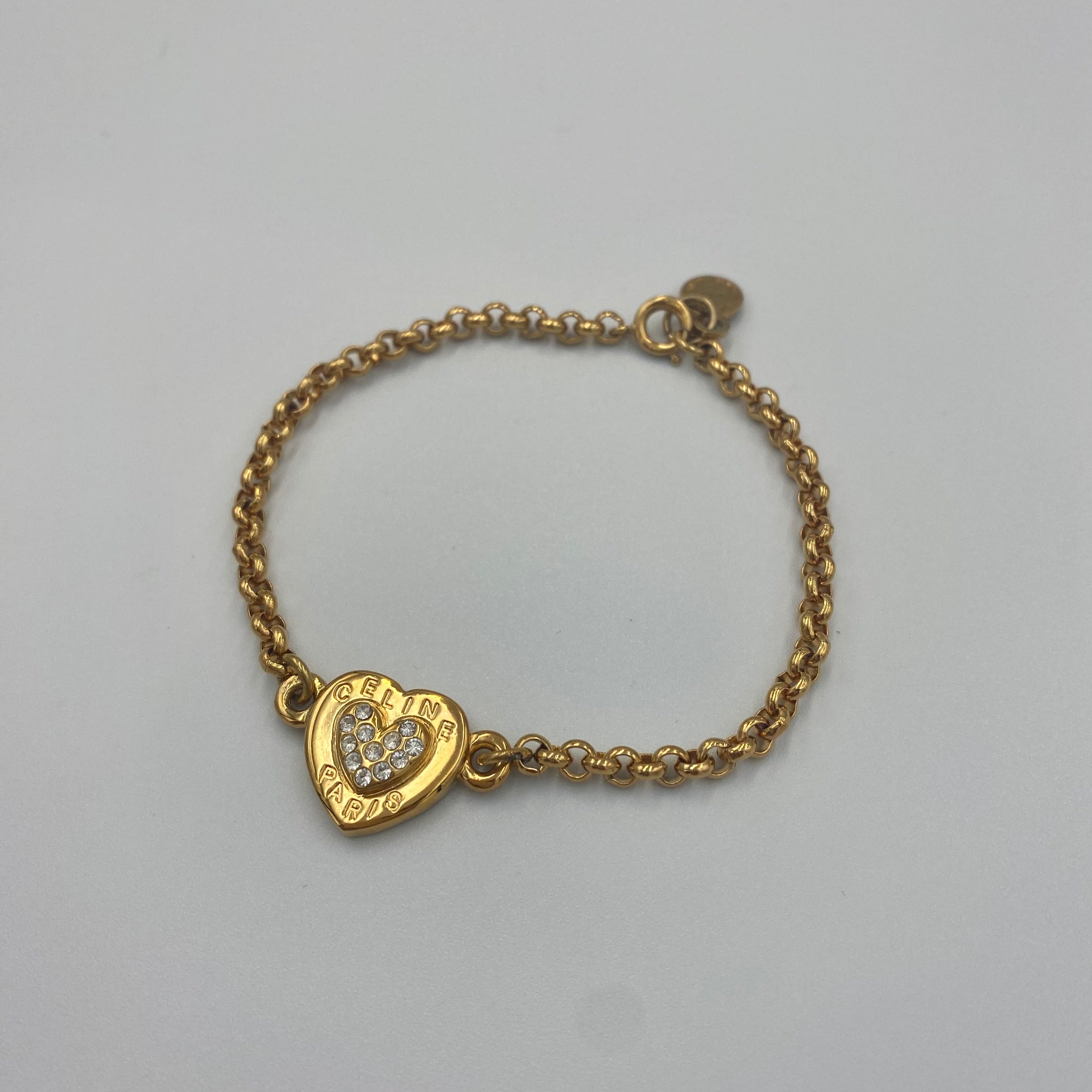 CELINE ハート ラインストーン ブレスレット